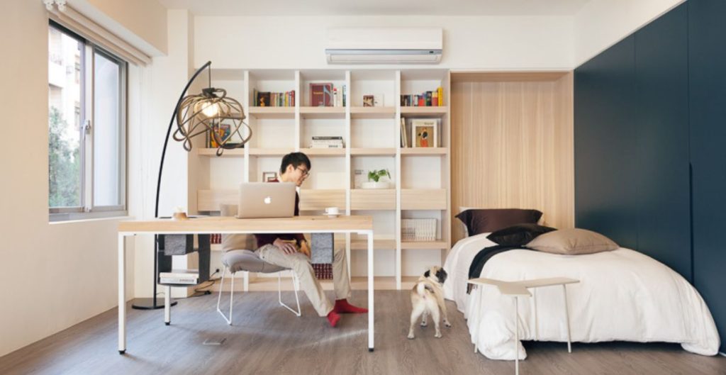Thiết kế phòng ngủ kiêm phòng làm việc hiện đại