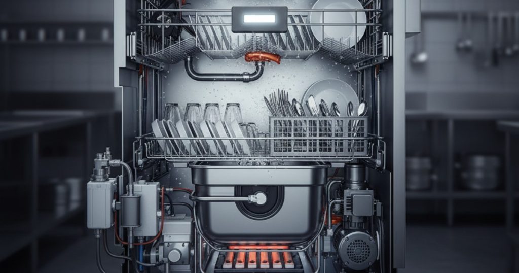 cấu tạo máy rửa bát công nghiệp