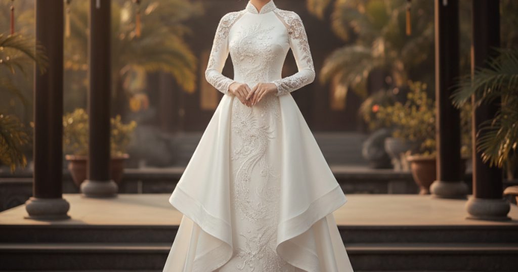 modern Vietnamese wedding dress