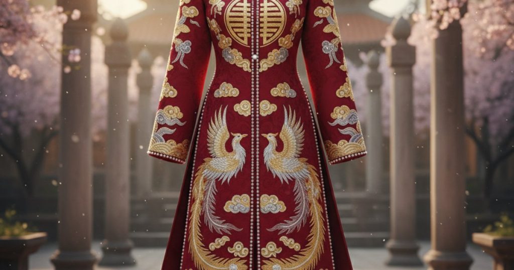Vietnamese bridal overcoat