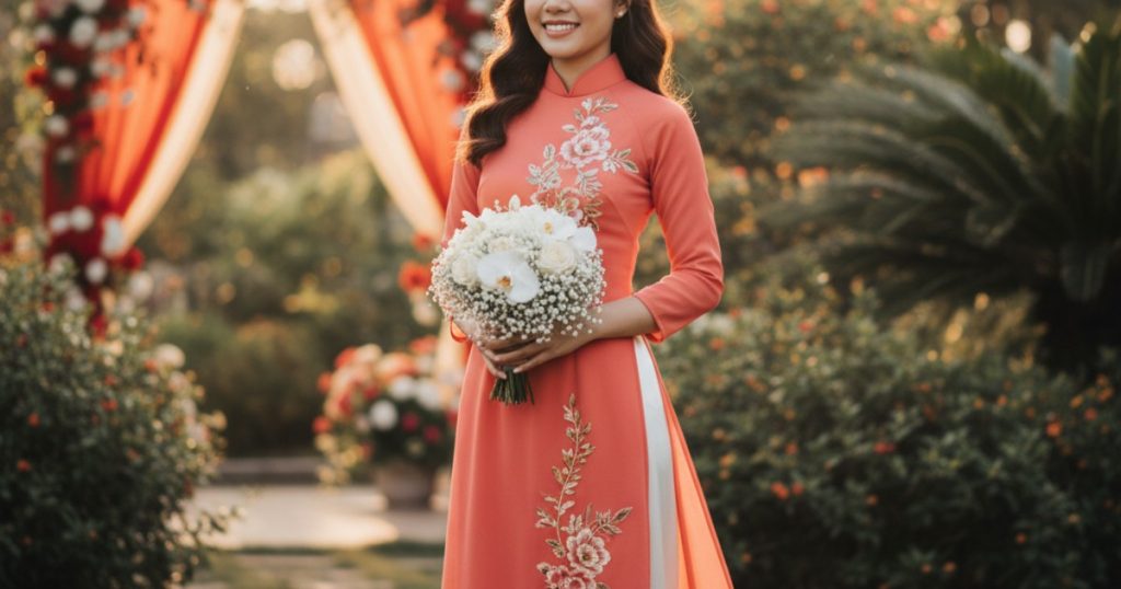 Vietnamese wedding bridesmaid