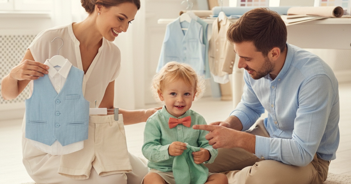 Choosing colors for a 2 year oldboy summer wedding outfit