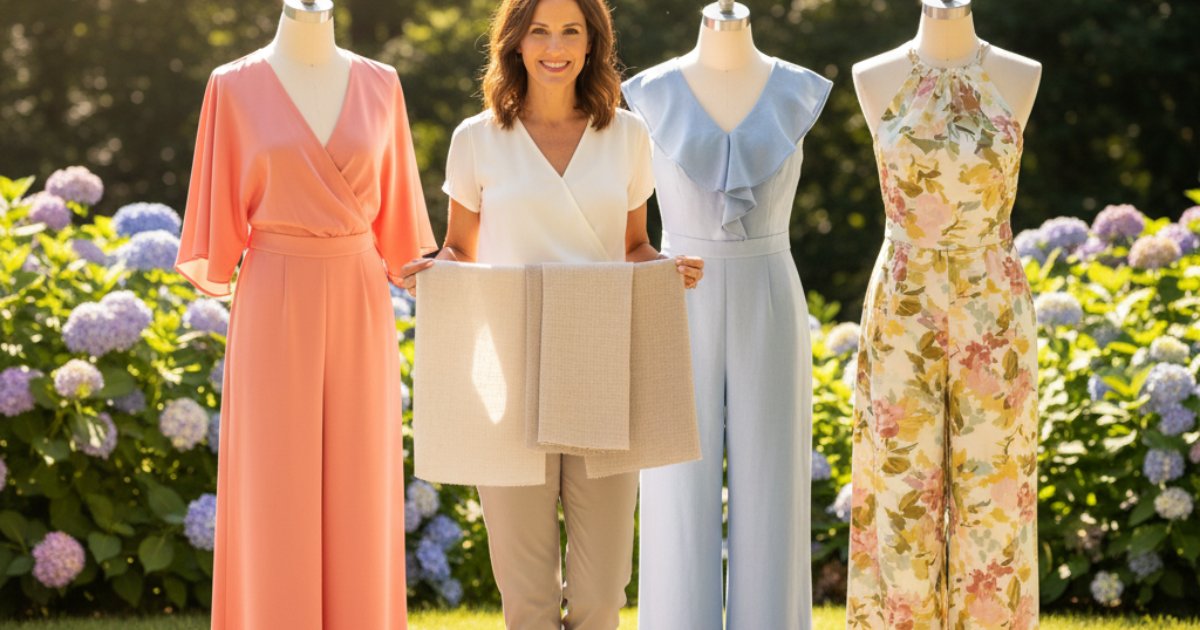 How to choose fabrics for summer wedding guest attire – jumpsuits