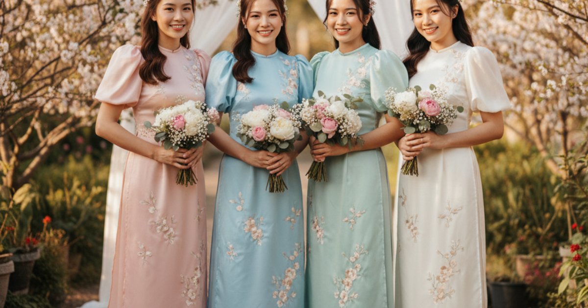 Modern Trends for Vietnamese Wedding Bridesmaid Dresses
