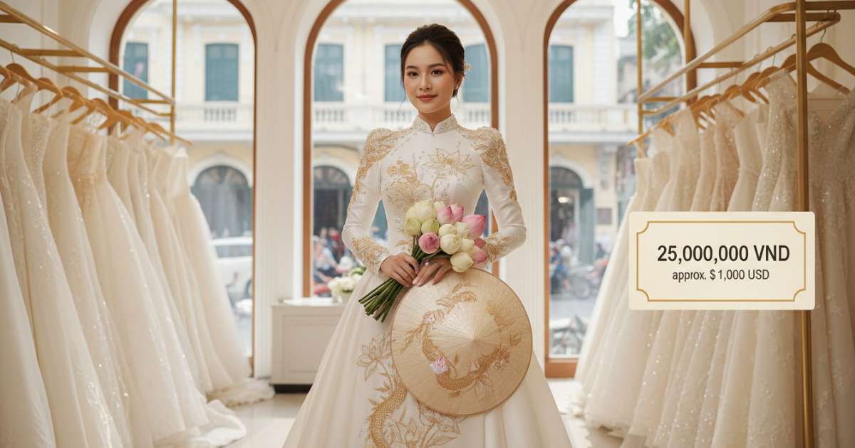 Average wedding dress Vietnam cost for ready to wear collections