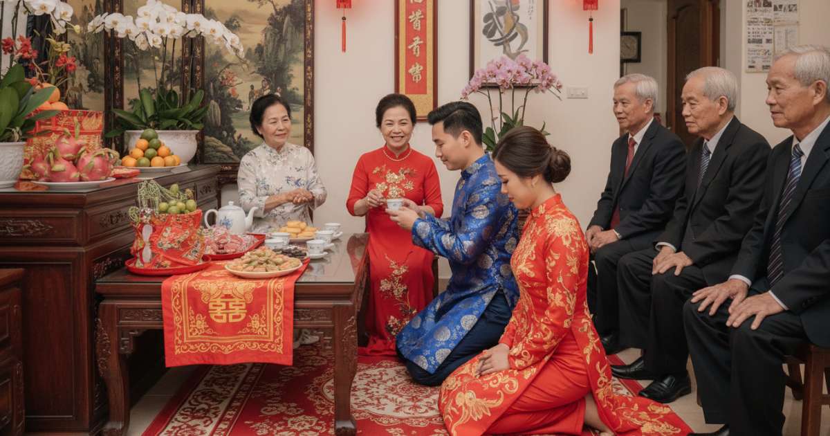 Key rituals within the Vietnamese wedding tea ceremony rituals