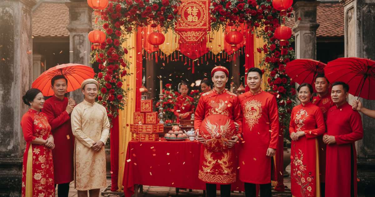 red Vietnamese wedding