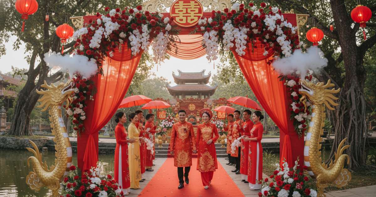 Vietnamese wedding entrance