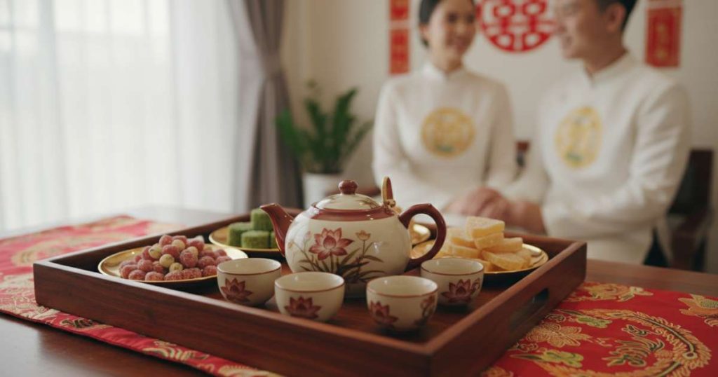 Vietnamese wedding tea set