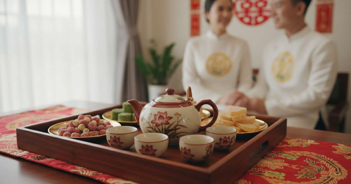 Vietnamese wedding tea set