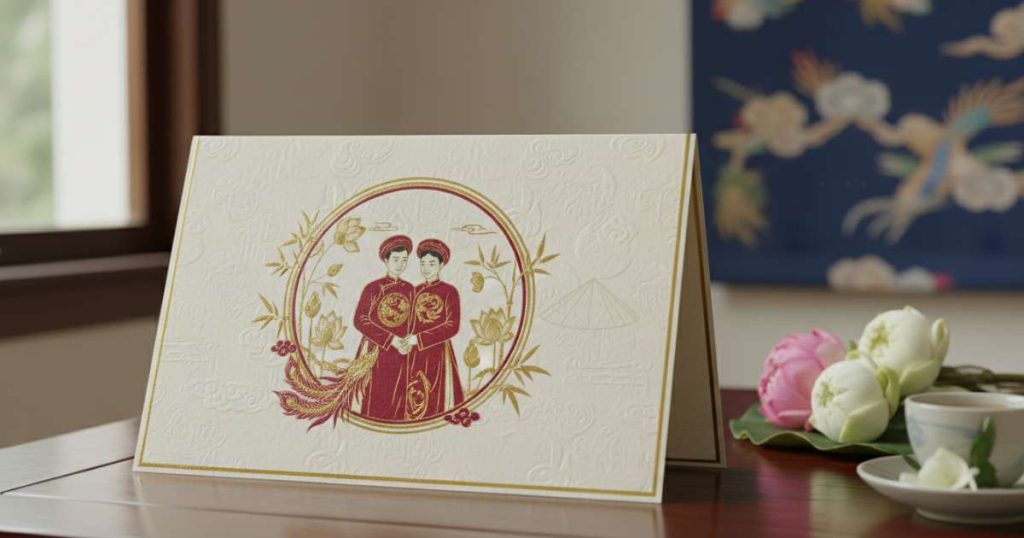 Vietnamese wedding thank you card